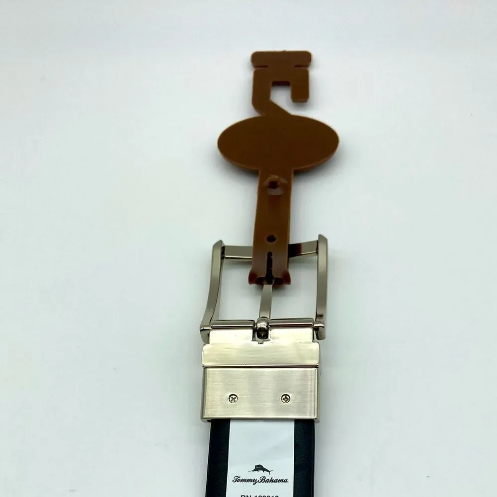 NWT Tommy Bahama Reversible Brown/Black Leather Men’s Belt Size L 38-40
